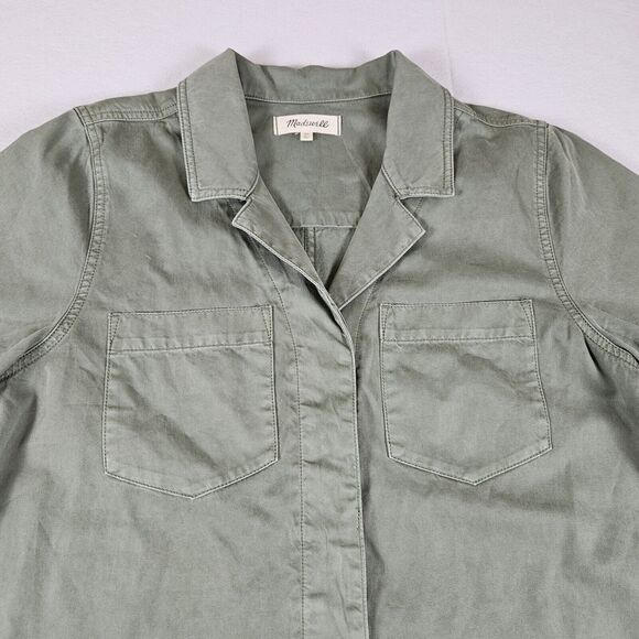 Madewell Garment Dyed Relaxed Coverall Romper Size XL Green NF875 Jumper Pockets - Picture 5 of 14